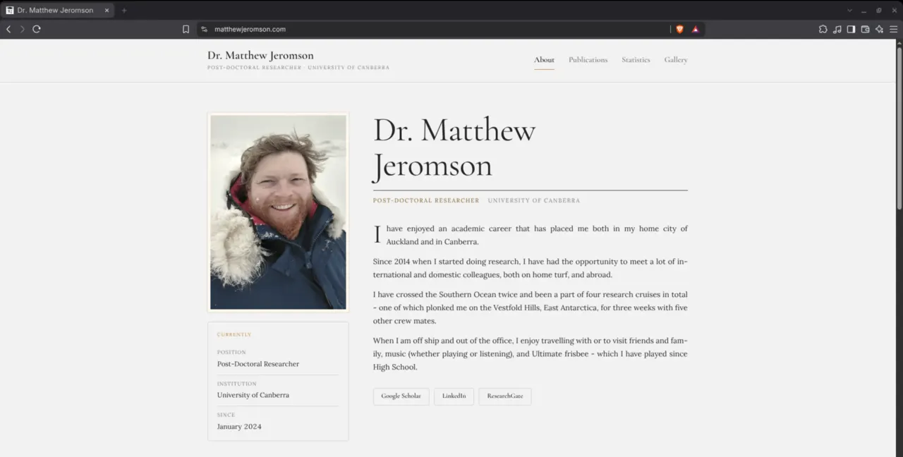 matthewjeromson.com home page